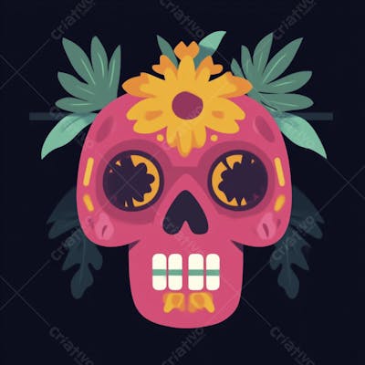 Caveira Mexicana Minimalista