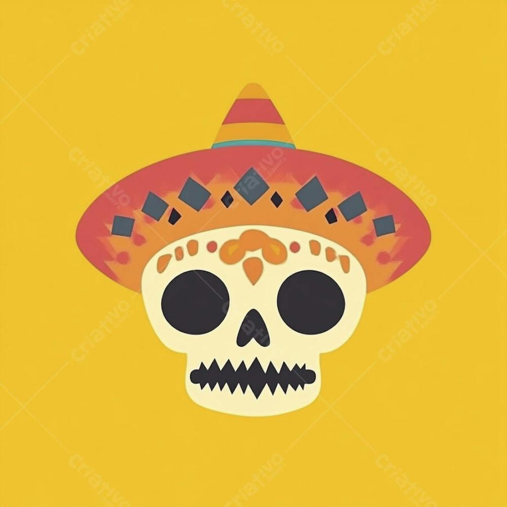 Caveira Mexicana Minimalista