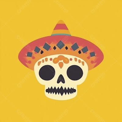 Caveira Mexicana Minimalista