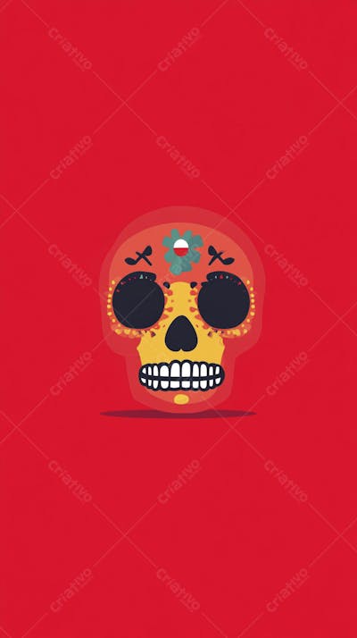 Caveira Mexicana Minimalista