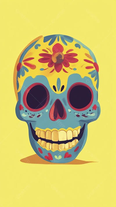 Caveira Mexicana Minimalista