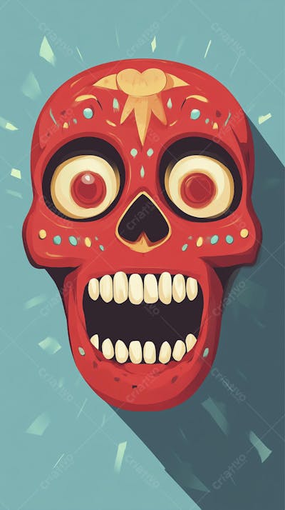 Caveira Mexicana Minimalista
