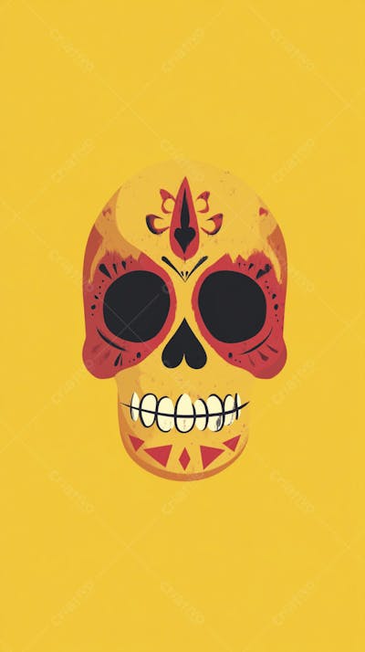 Caveira Mexicana Minimalista