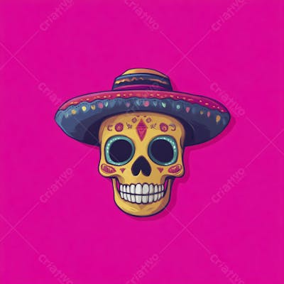 Caveira Mexicana Minimalista