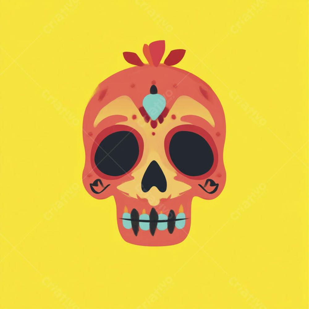 Caveira Mexicana Minimalista