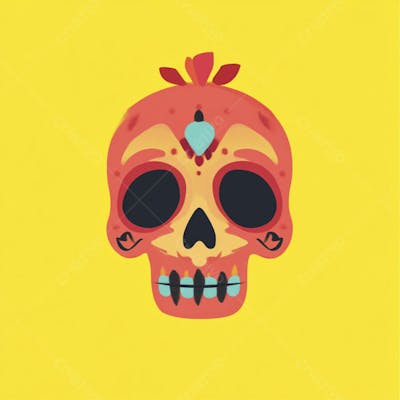 Caveira Mexicana Minimalista