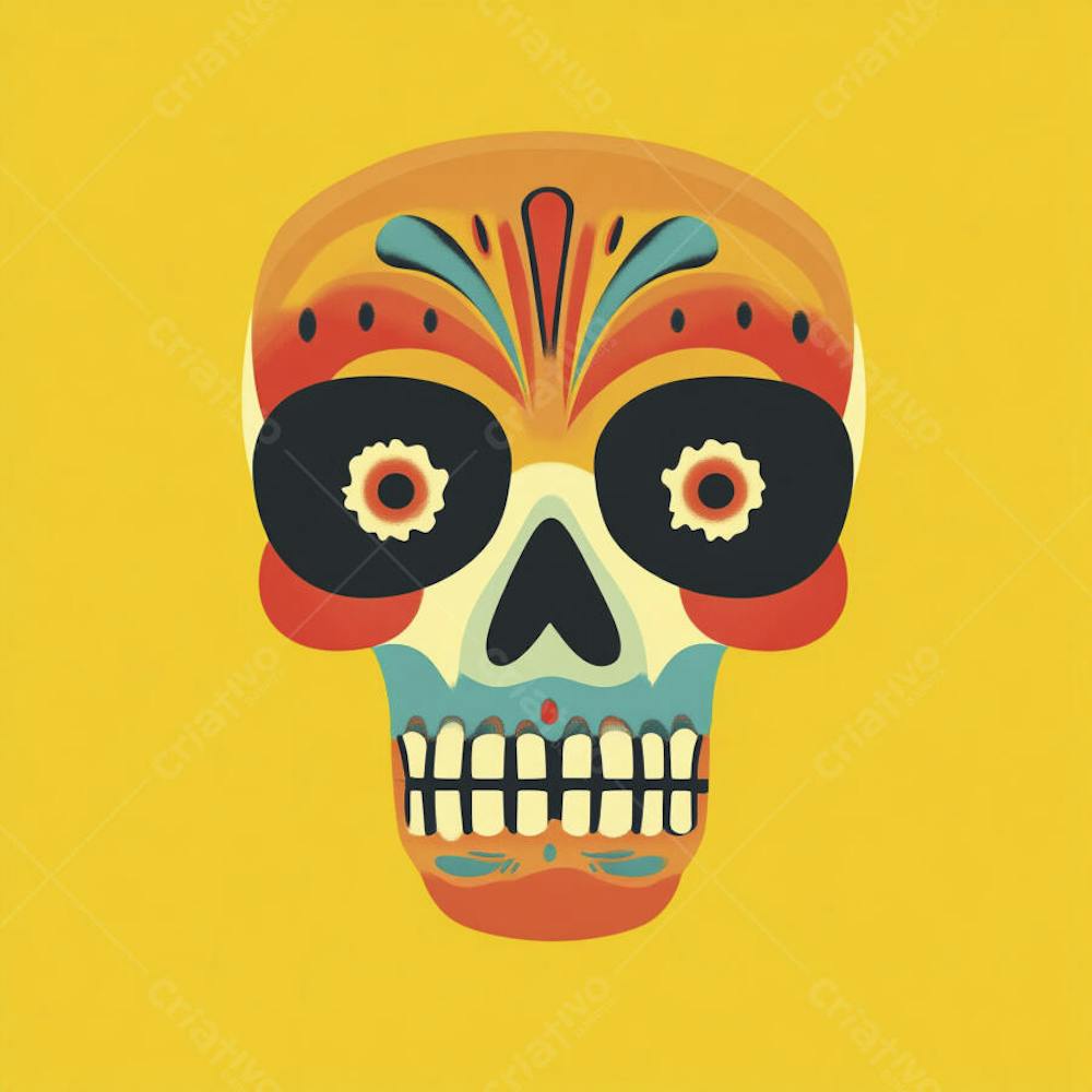 Caveira Mexicana Minimalista