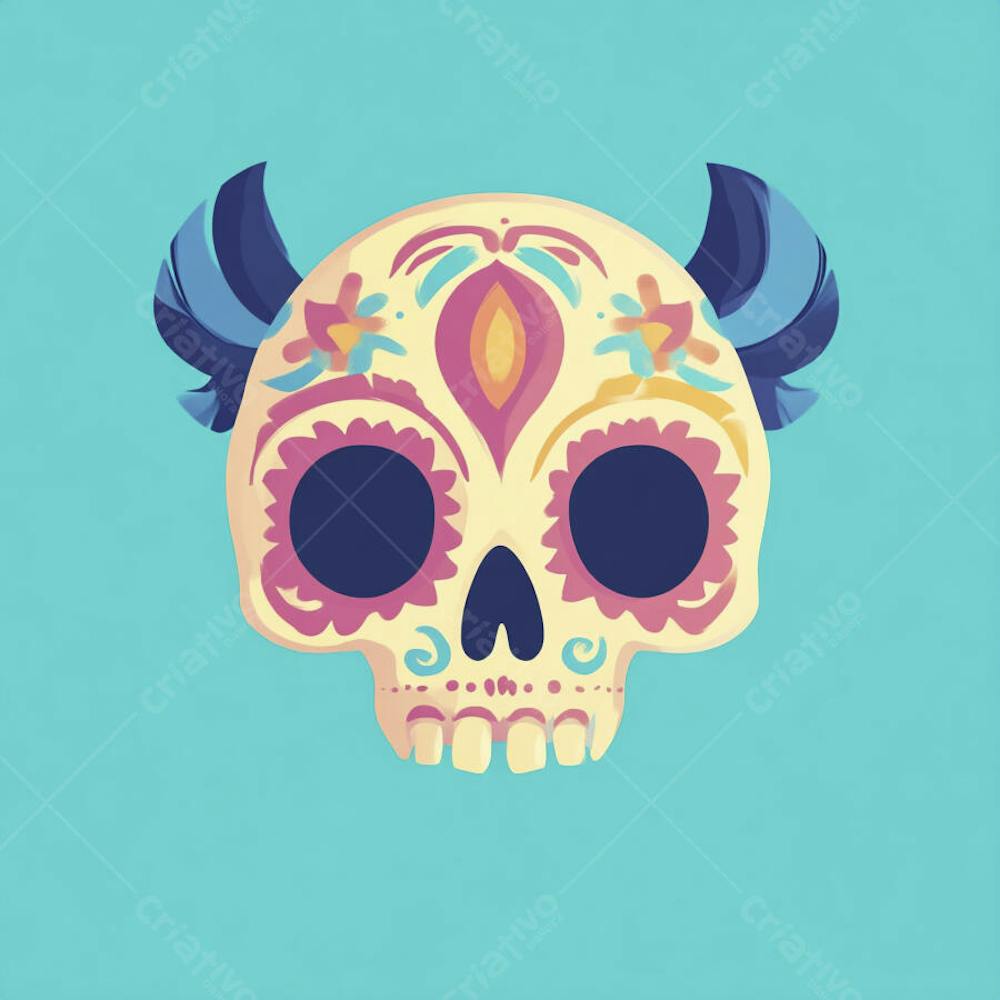 Caveira Mexicana Minimalista