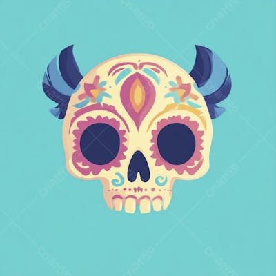 Caveira Mexicana Minimalista