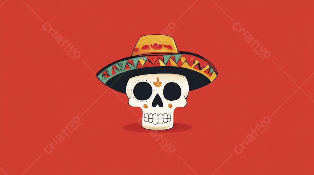 Caveira Mexicana Minimalista