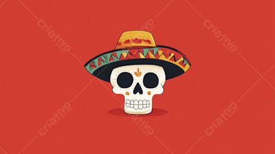 Caveira Mexicana Minimalista