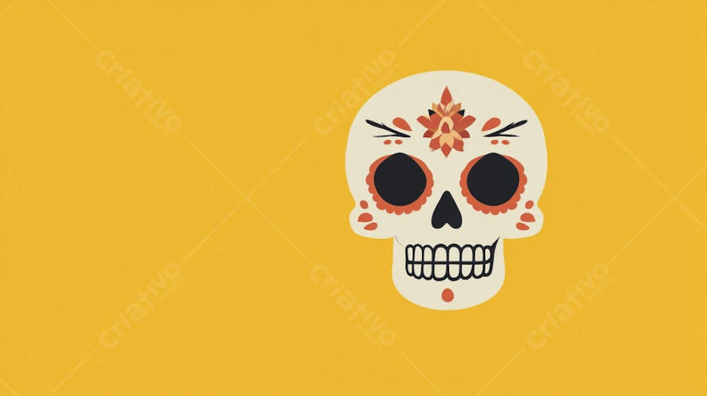 Caveira Mexicana Minimalista
