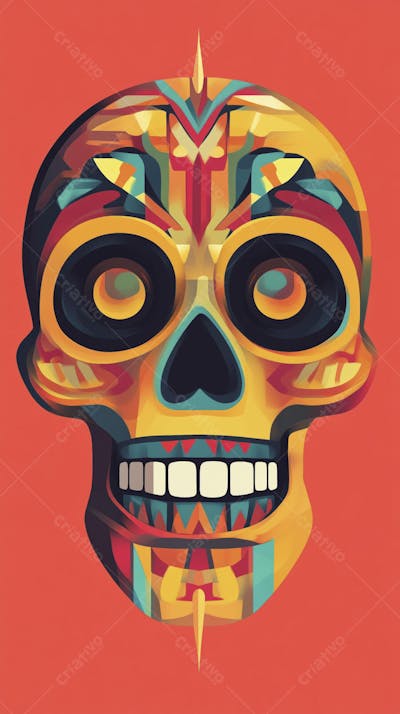 Caveira Mexicana Minimalista