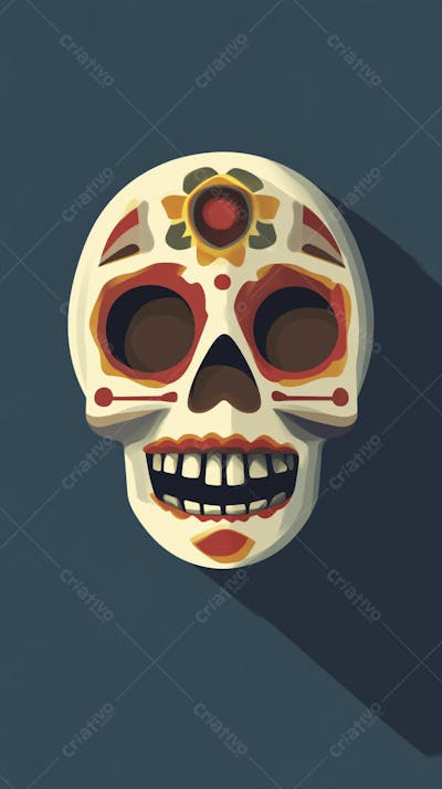 Caveira Mexicana Minimalista