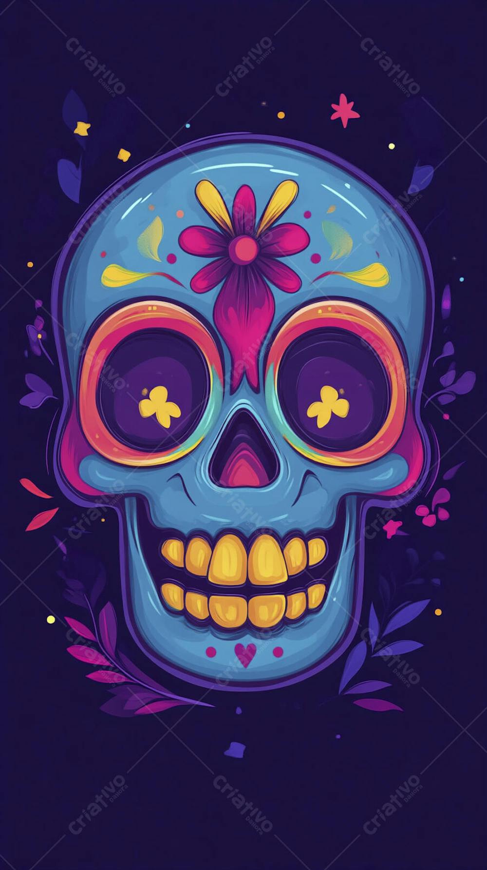 Caveira Mexicana Minimalista