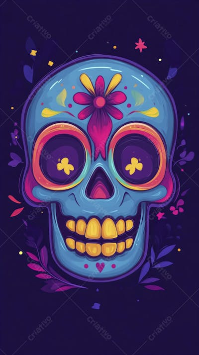 Caveira Mexicana Minimalista