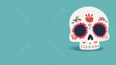 Caveira Mexicana Minimalista