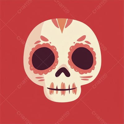 Caveira Mexicana Minimalista