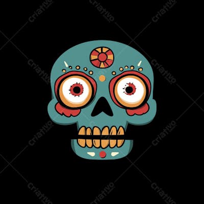 Caveira Mexicana Minimalista