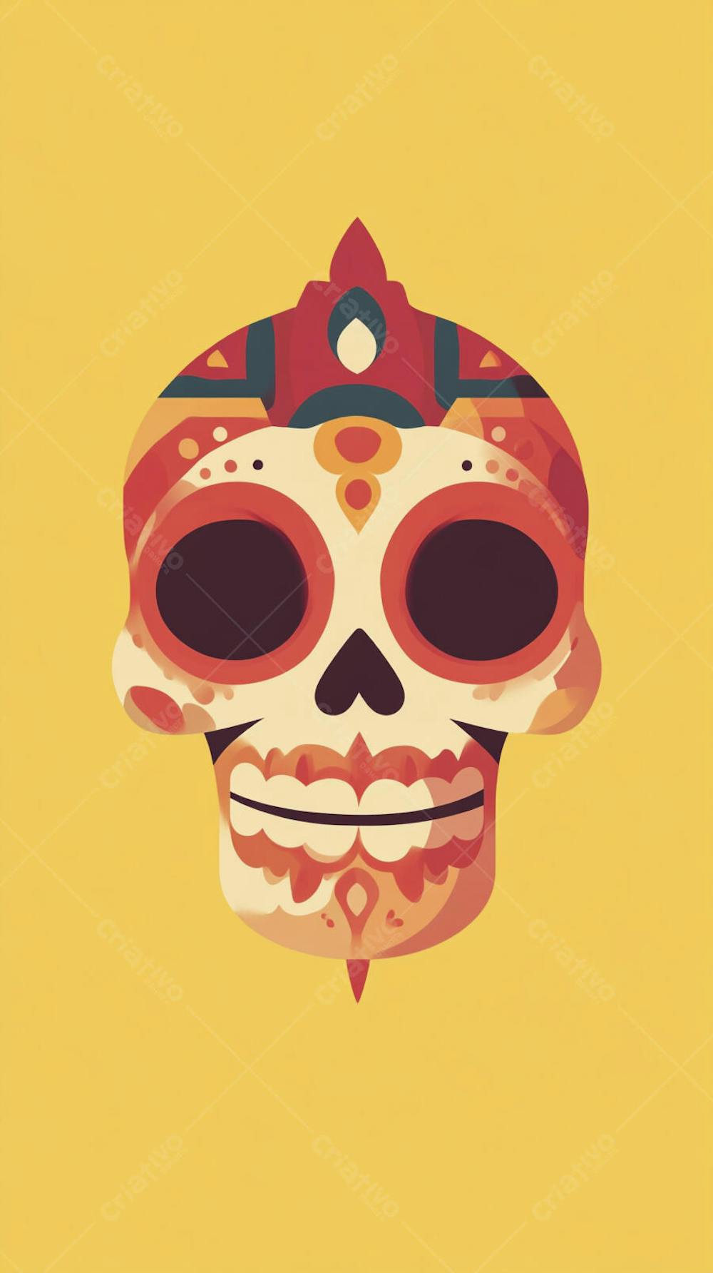 Caveira Mexicana Minimalista
