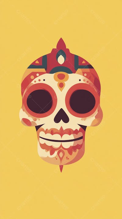 Caveira Mexicana Minimalista