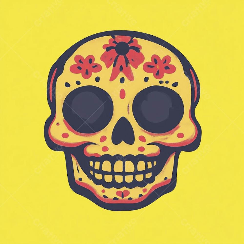 Caveira Mexicana Minimalista