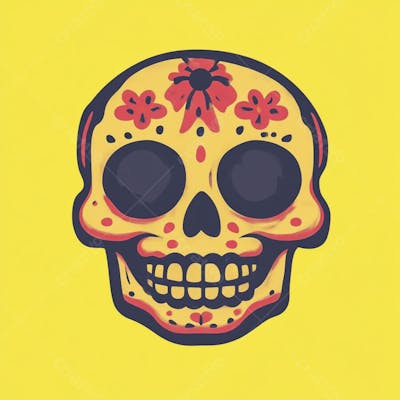 Caveira Mexicana Minimalista
