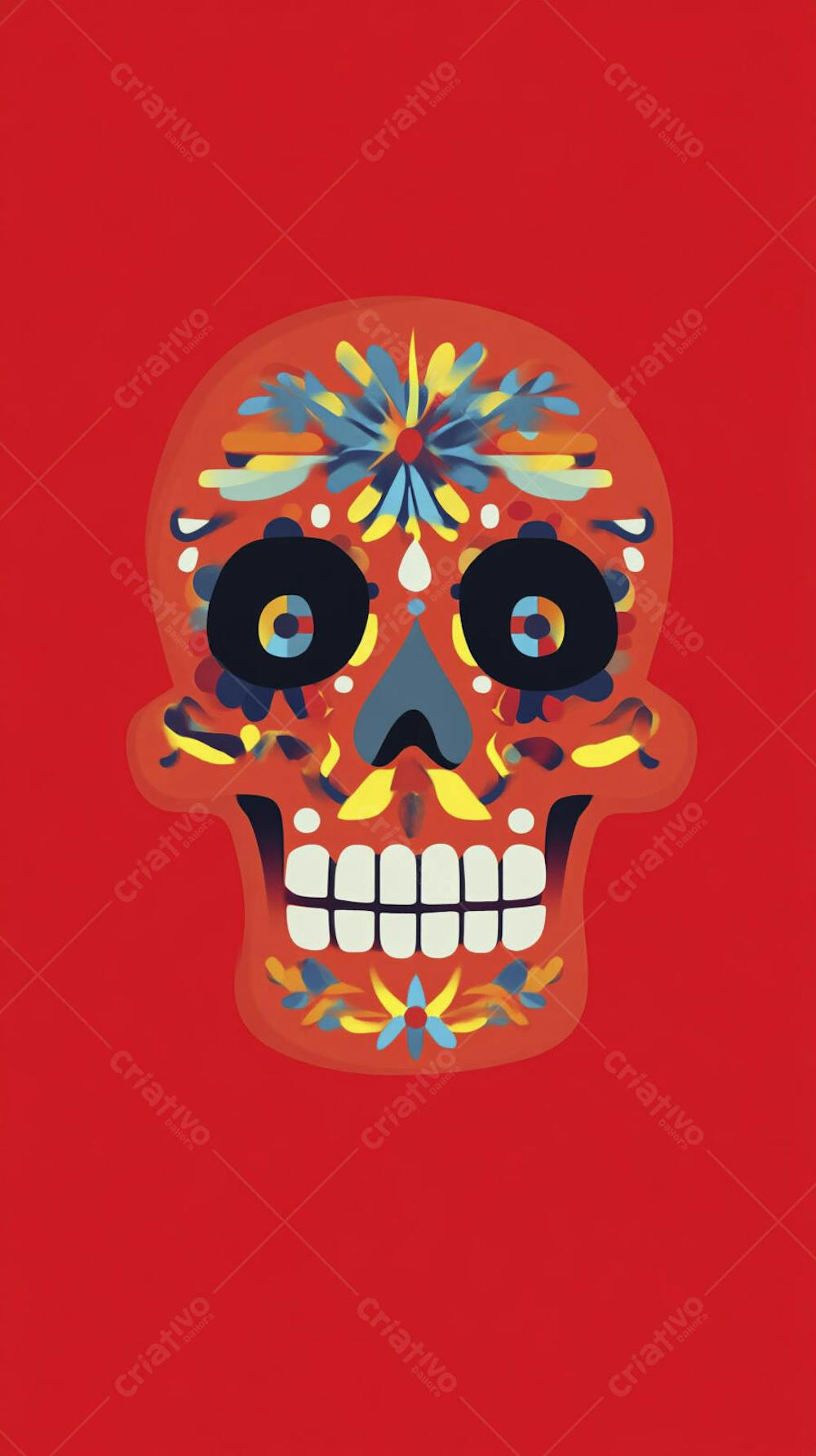 Caveira Mexicana Minimalista