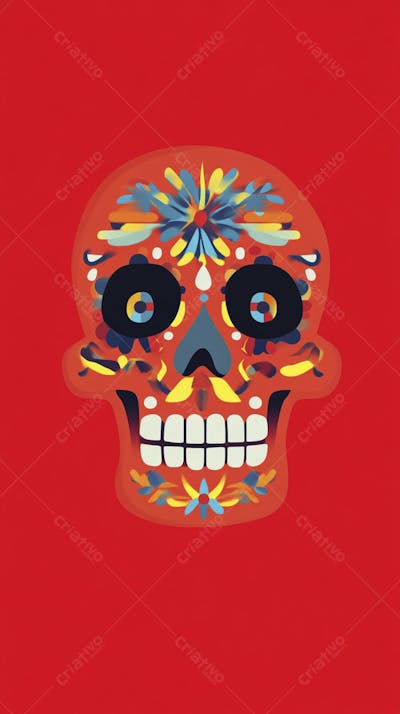 Caveira Mexicana Minimalista