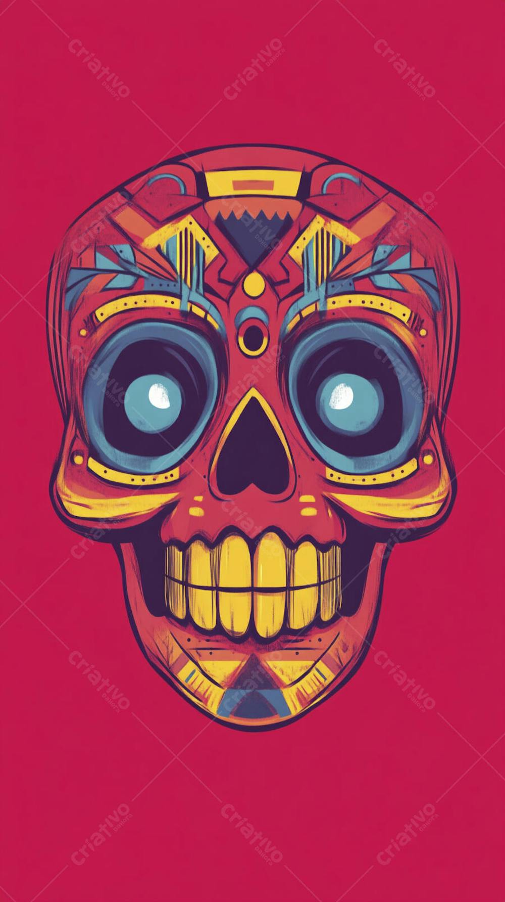 Caveira Mexicana Minimalista