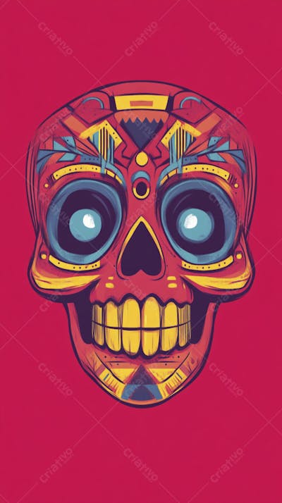 Caveira Mexicana Minimalista