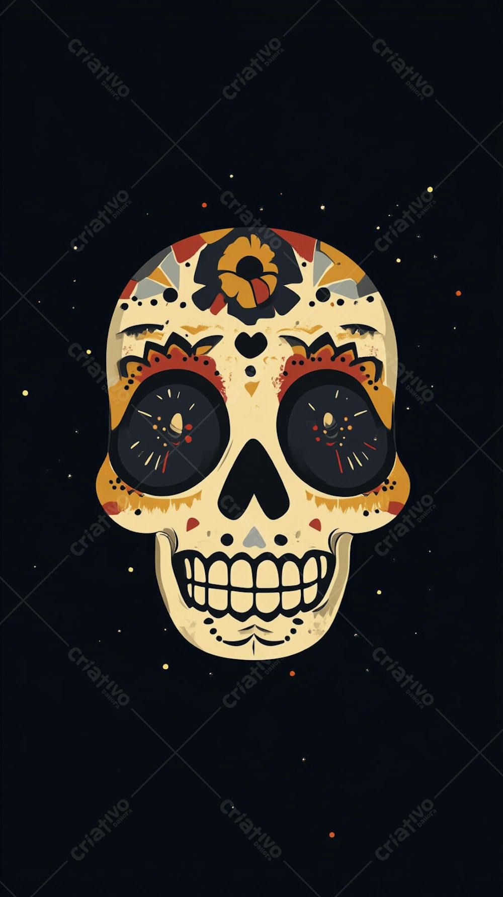 Caveira Mexicana Minimalista