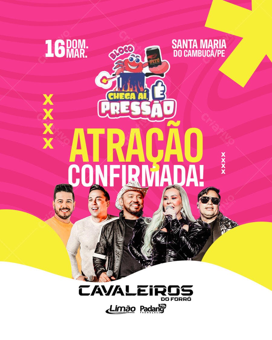 Flyer para Show dos Cavaleiros do Forró PSD Editável