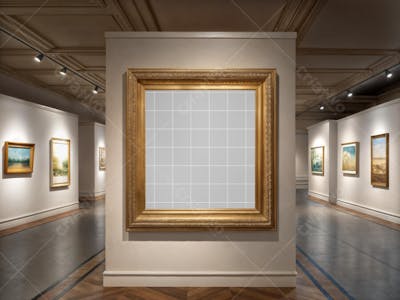 Galeria de Arte Mockup PSD editável