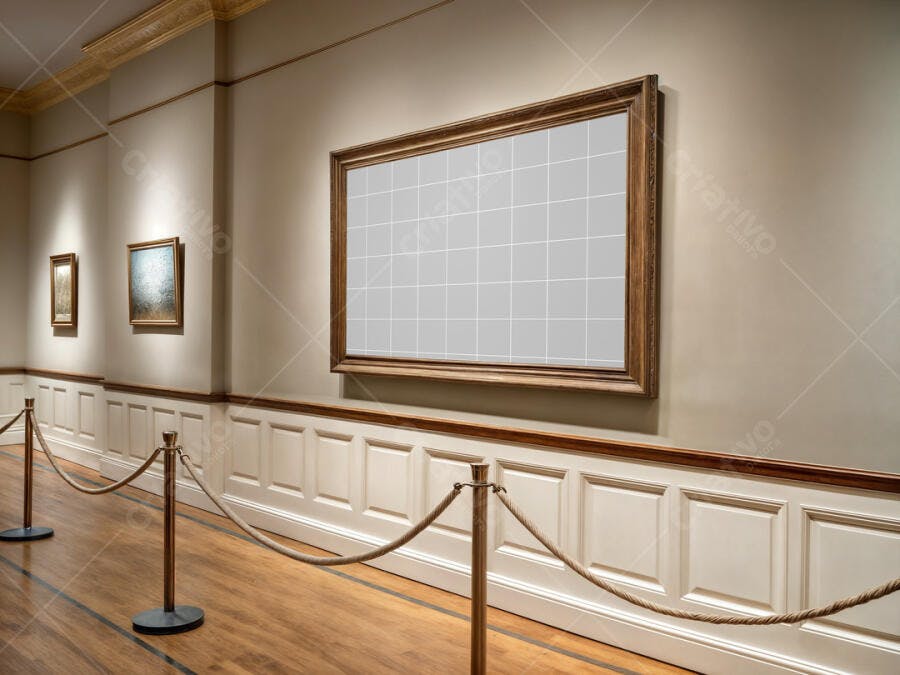 Mockup Quadro Clássico em Galeria de Arte