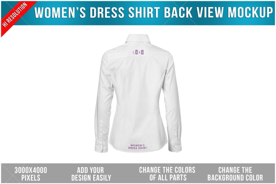 Mockup Camiseta Feminina Branca - Vista Traseira Realista