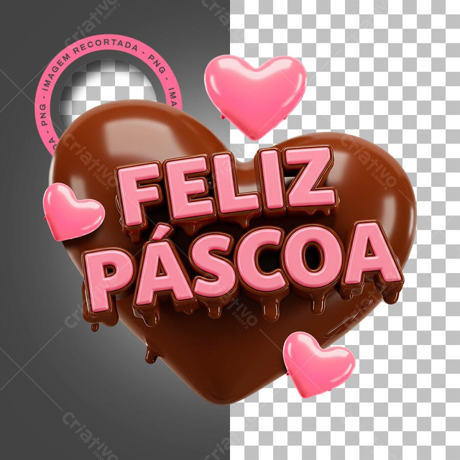 Banner Feliz Páscoa PNG com fundo transparente