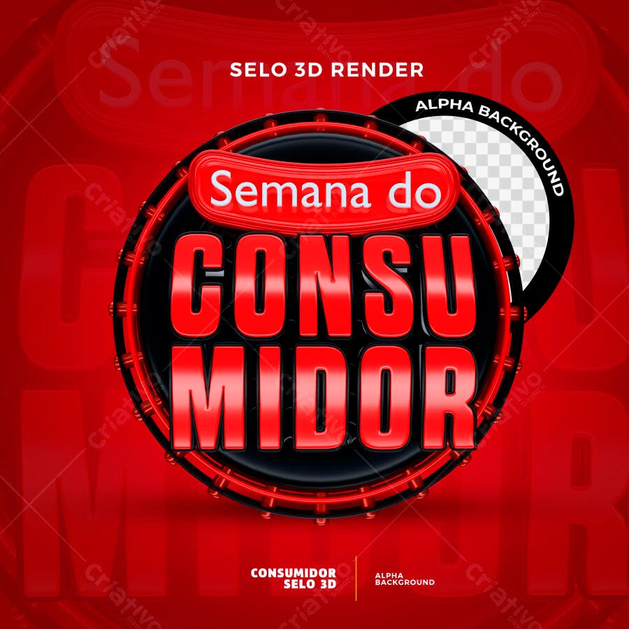 Selo PSD para Semana do Consumidor PSD Editável