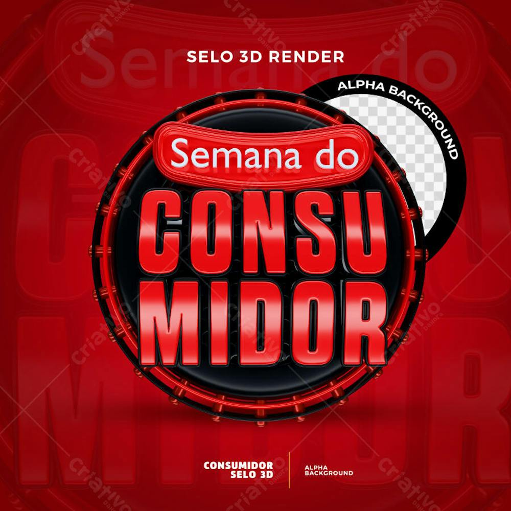SELO 3D SEMANA DO CONSUMIDOR RENDER