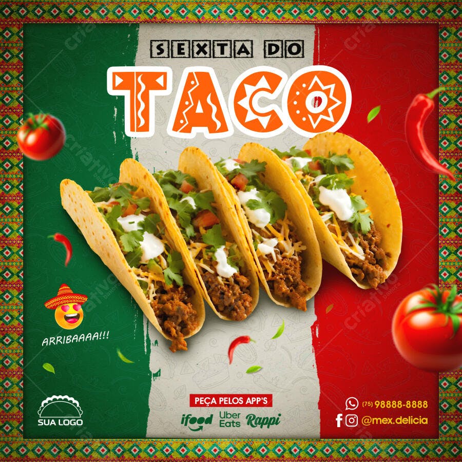 Flyer Sexta do Taco PSD Editável