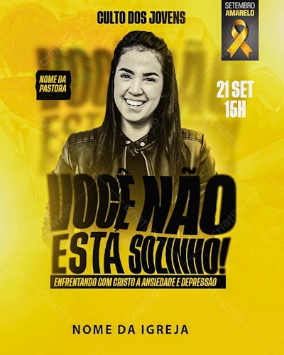FLYER SETEMBRO AMARELO VOCÊ NÃO ESTÁ SOZINHO