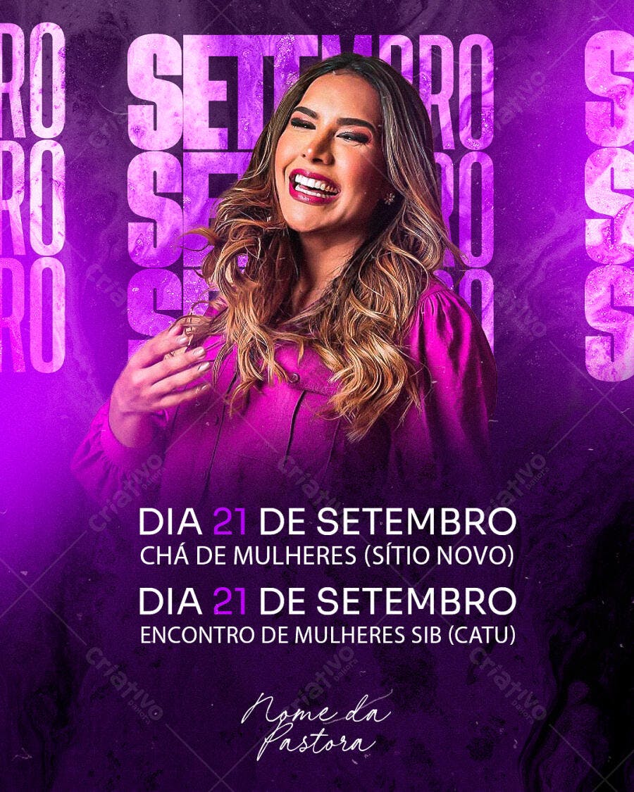 Flyer para Chá de Mulheres 21 de Setembro PSD Editável