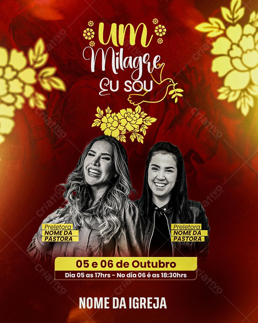 Flyer Evento Religioso 05 e 06 de Outubro PSD Editável
