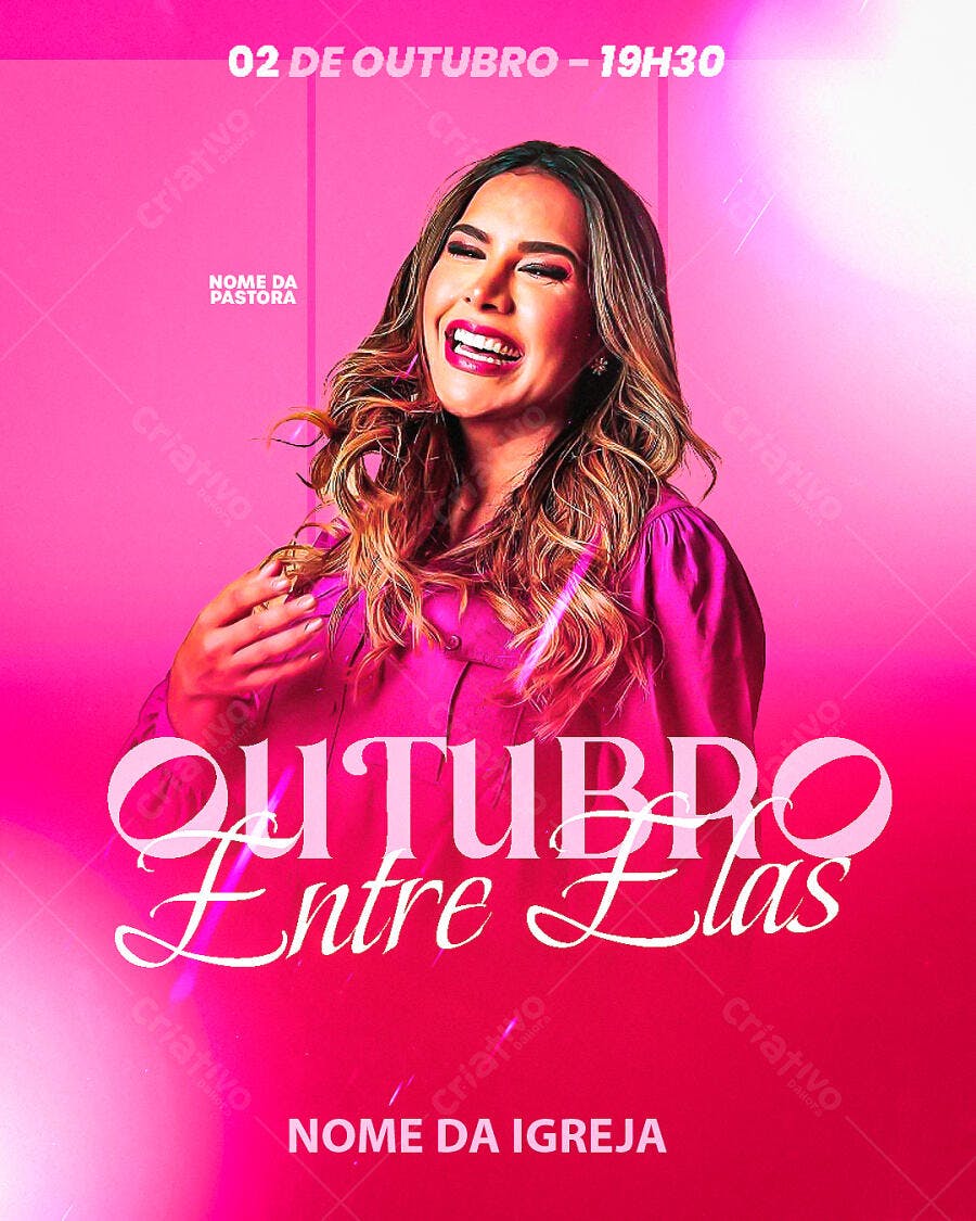 Flyer para Evento Feminino Outubro Rosa PSD Editável