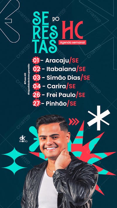 FLYER SERESTA DO HC CAPA YOUTUBE,AGENDA SEMANAL PSD EDITAVEL