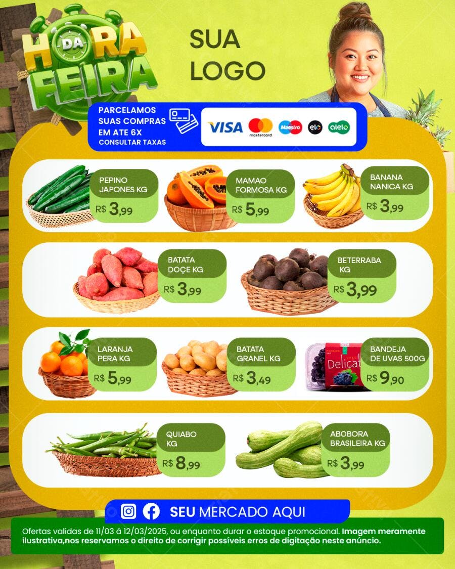 Flyer de Ofertas de Hortifrúti PSD Editável