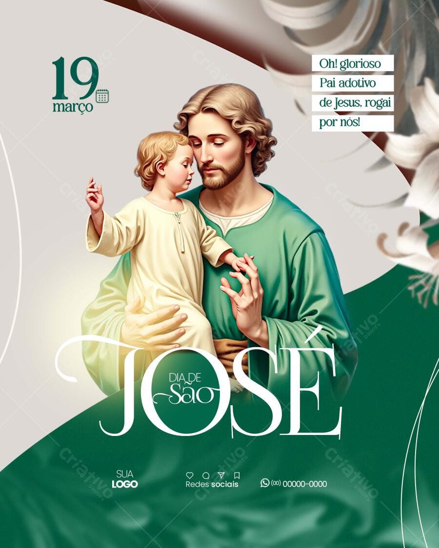 Flyer Dia de São José 19 de março PSD Editável