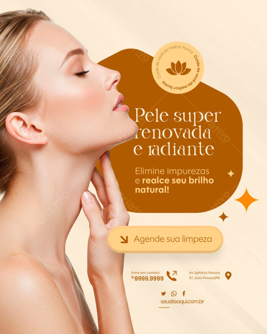 Flyer Limpeza de Pele PSD Editável
