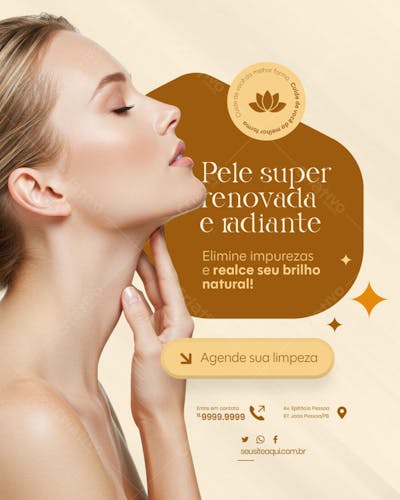 DEPILAÇÃO A LASER CLÍNICA ESTÉTICA CUIDADOS COM A BELEZA DEPILAÇÃO SOCIAL MEDIA EDITAVEL