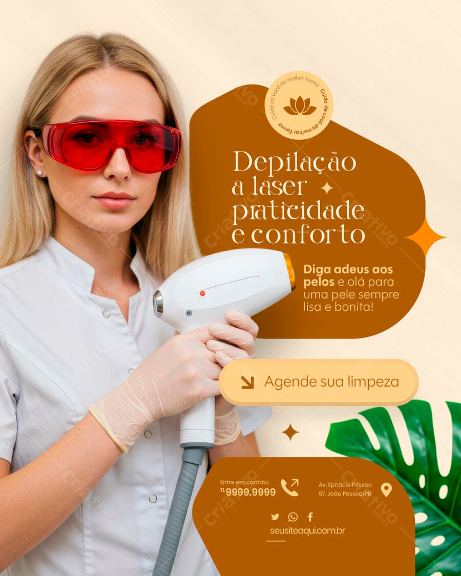 Flyer Depilação a Laser PSD Editável